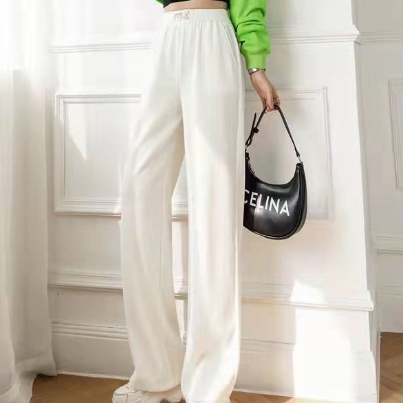 Quần dài SUXI ống rộng lưng cao màu sắc đơn giản thời trang xuân hè cho nữ