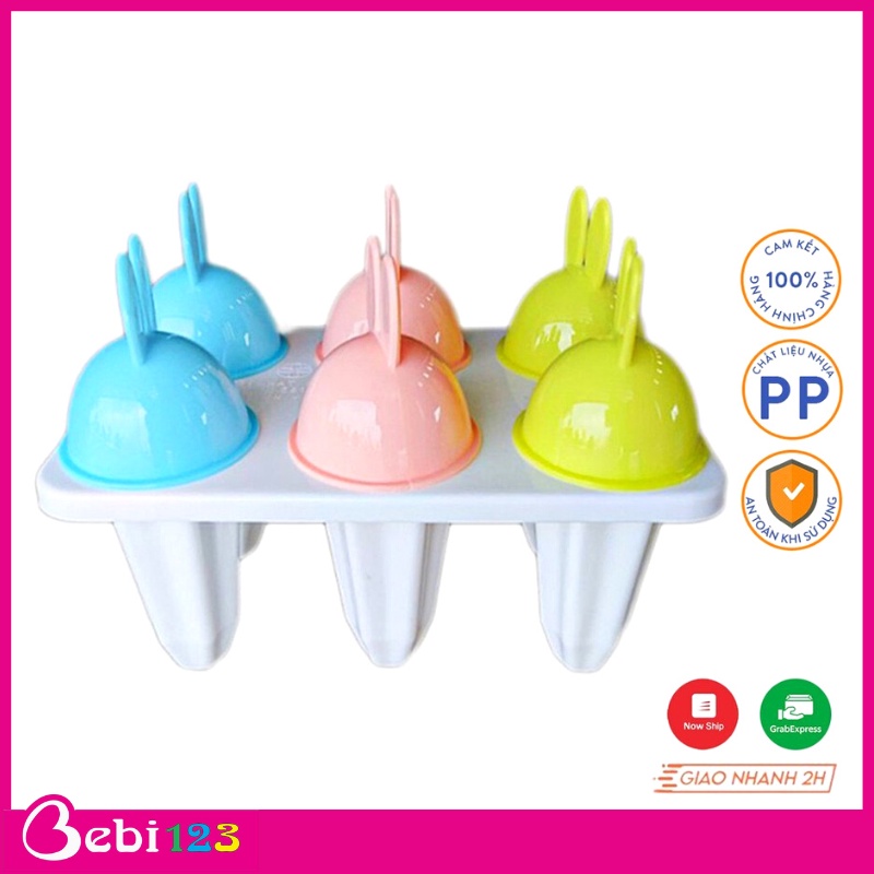 Khuôn kem 3 màu, 6 cây nhựa Việt Nhật cho bé