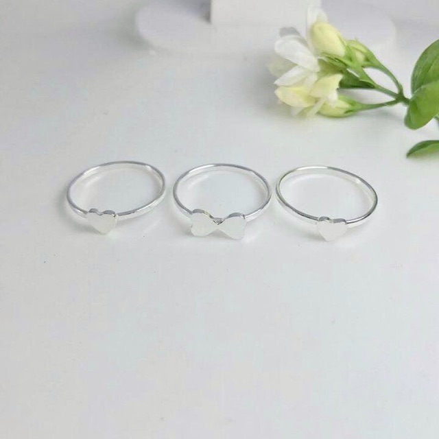 Set Nhẫn Bạc 3 in 1 ⚜️FREESHIP⚜️ Set Nhẫn Nữ Đẹp Bạc Thật