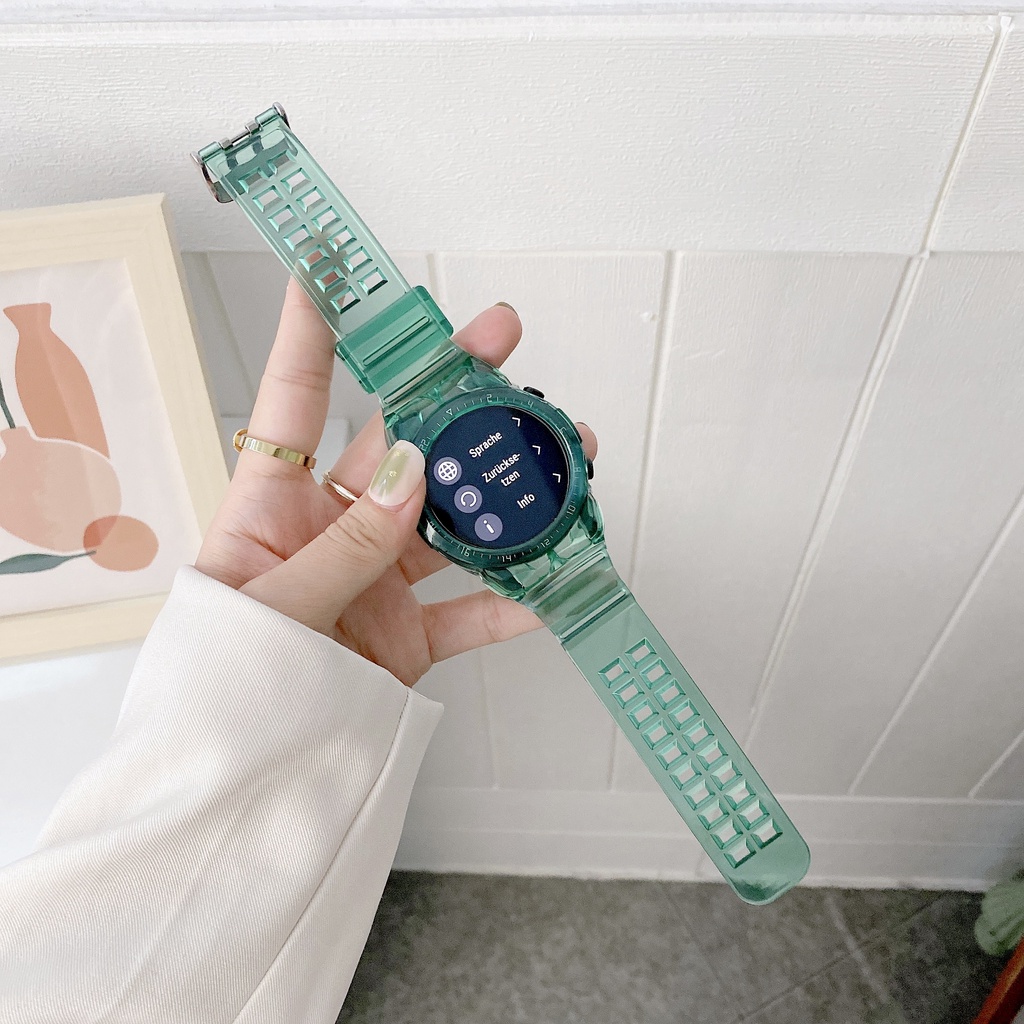 Ốp Silicone Trong Suốt + Dây Đeo Thay Thế Cho Đồng Hồ Thông Minh Huawei Watch GT2 46mm