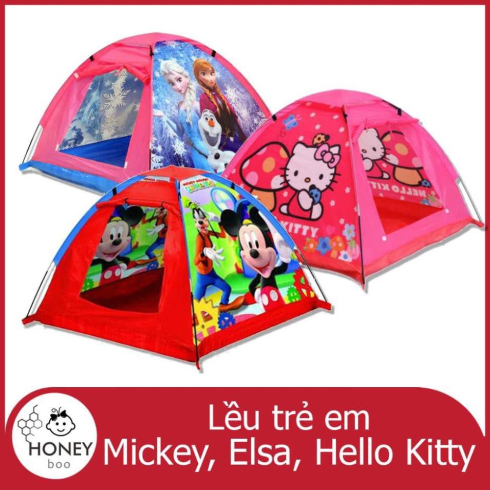 SL1921 【TND-CAMP】Lều cho bé hình Mickey Mouse, Elsa, Hello Kitty 120x120x87 [LOẠI 1]