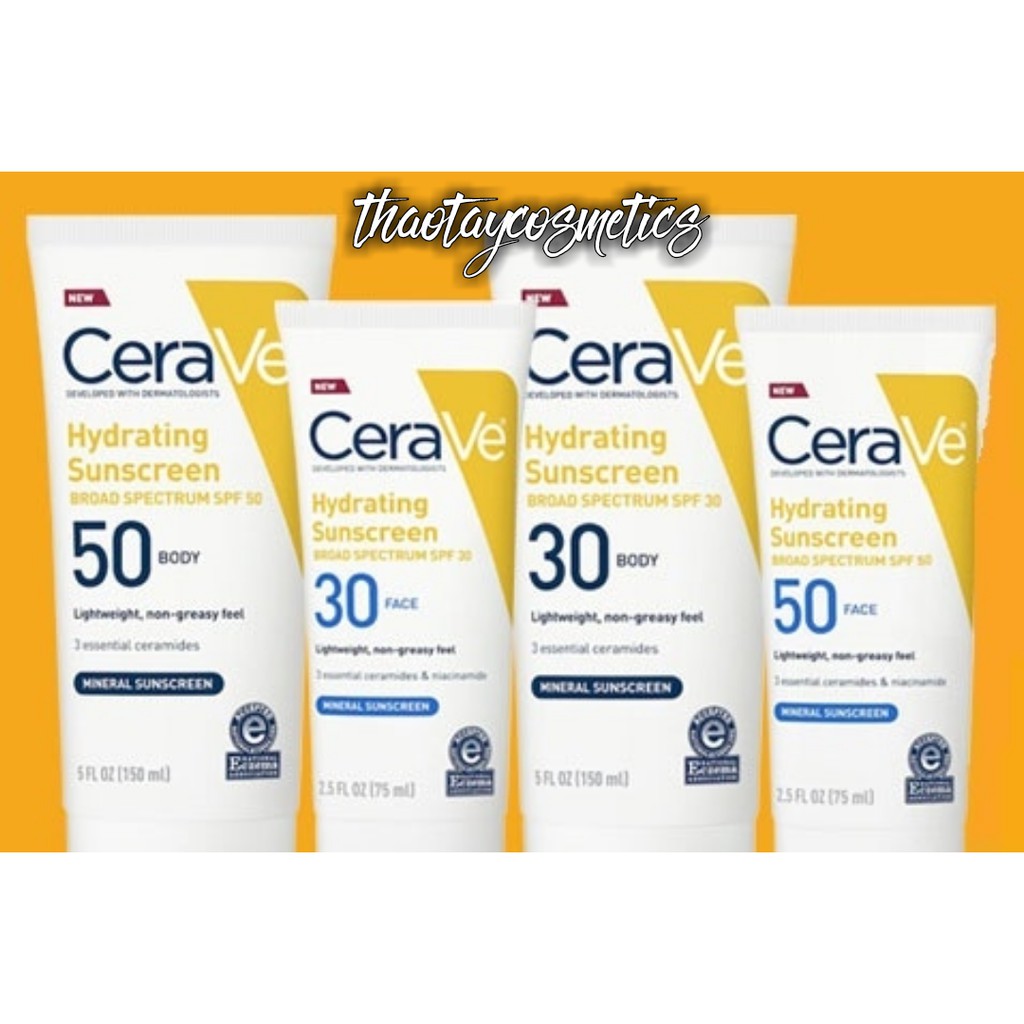 Kem chống nắng cho da mặt CeraVe Hydrating Sunscreen SPF 30 / SPF 50 Face Lotion