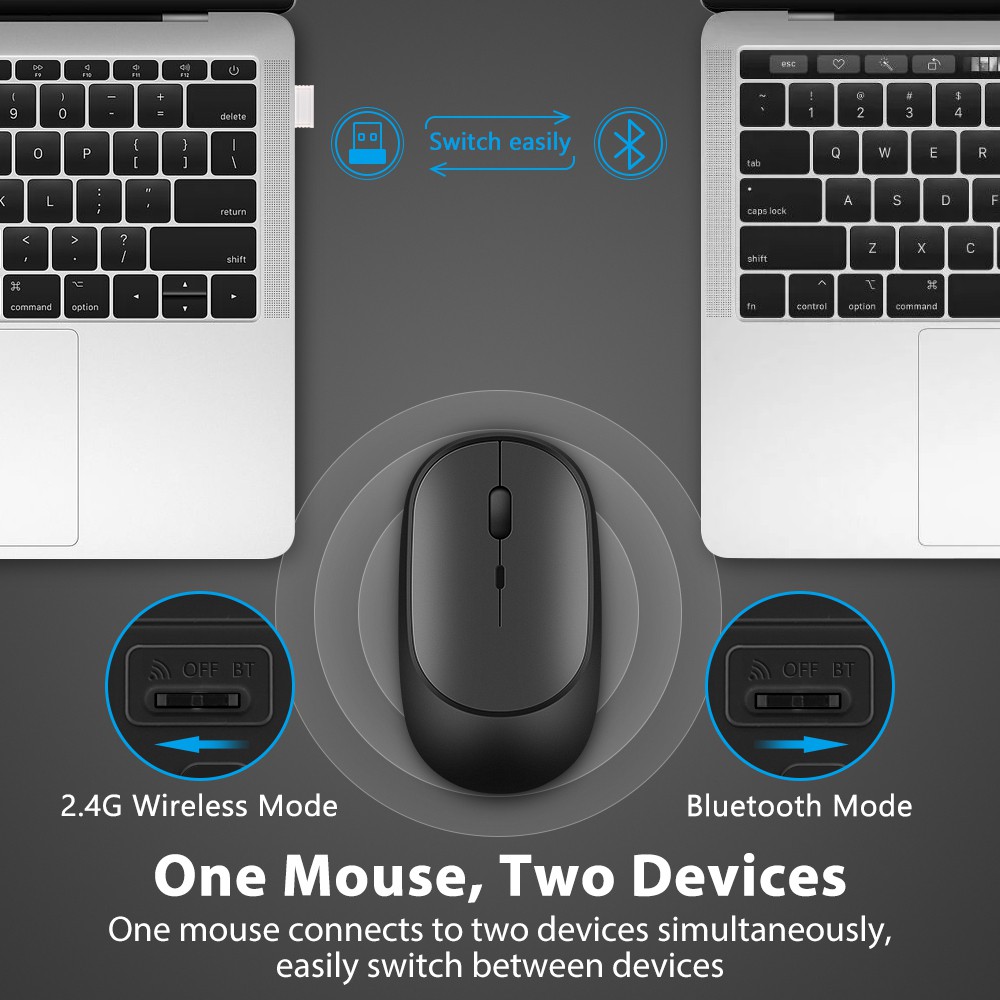 Chuột Goojodoq Một Chế Độ Sạc 2 Bluetooth 4.0 Điều Chỉnh 3 Dpi Usb Cho Mac/Máy Tính Bàn/Ipad | WebRaoVat - webraovat.net.vn