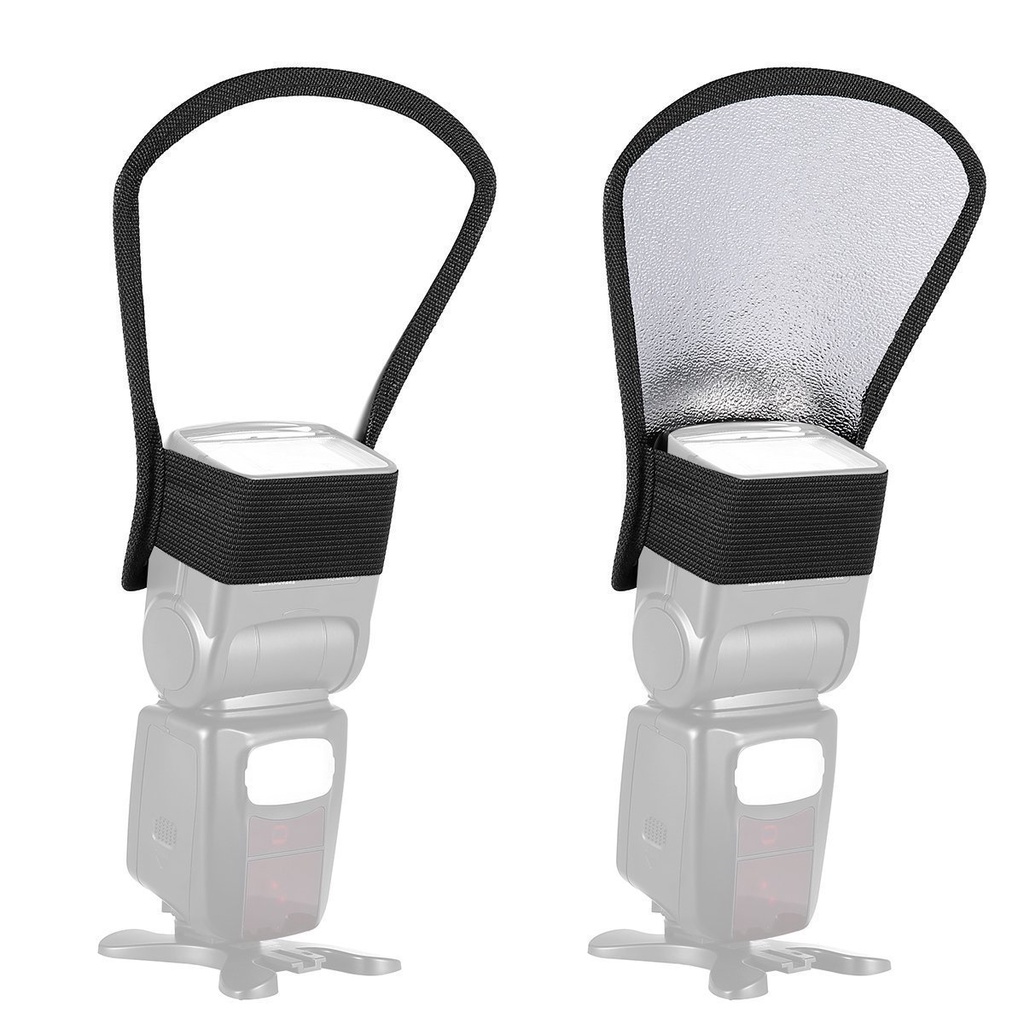 Tản sáng tay gấu gồm 2 mặt trắng mịn và tráng bạc cho đèn Flash Speedlite