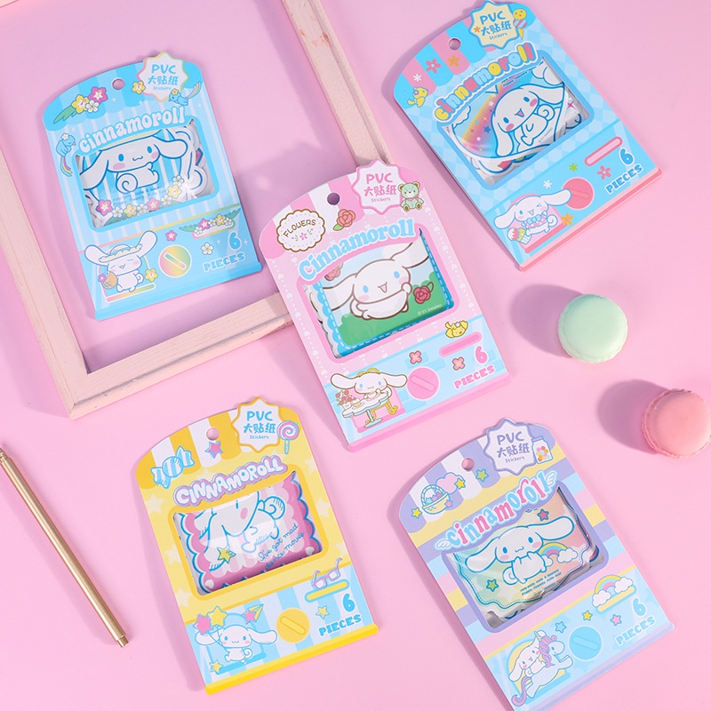 SANRIO Bộ Sticker Dán Trang Trí Sổ Tay DIY Hình Nhân Vật Cinnamoroll Đáng Yêu Bằng PVC