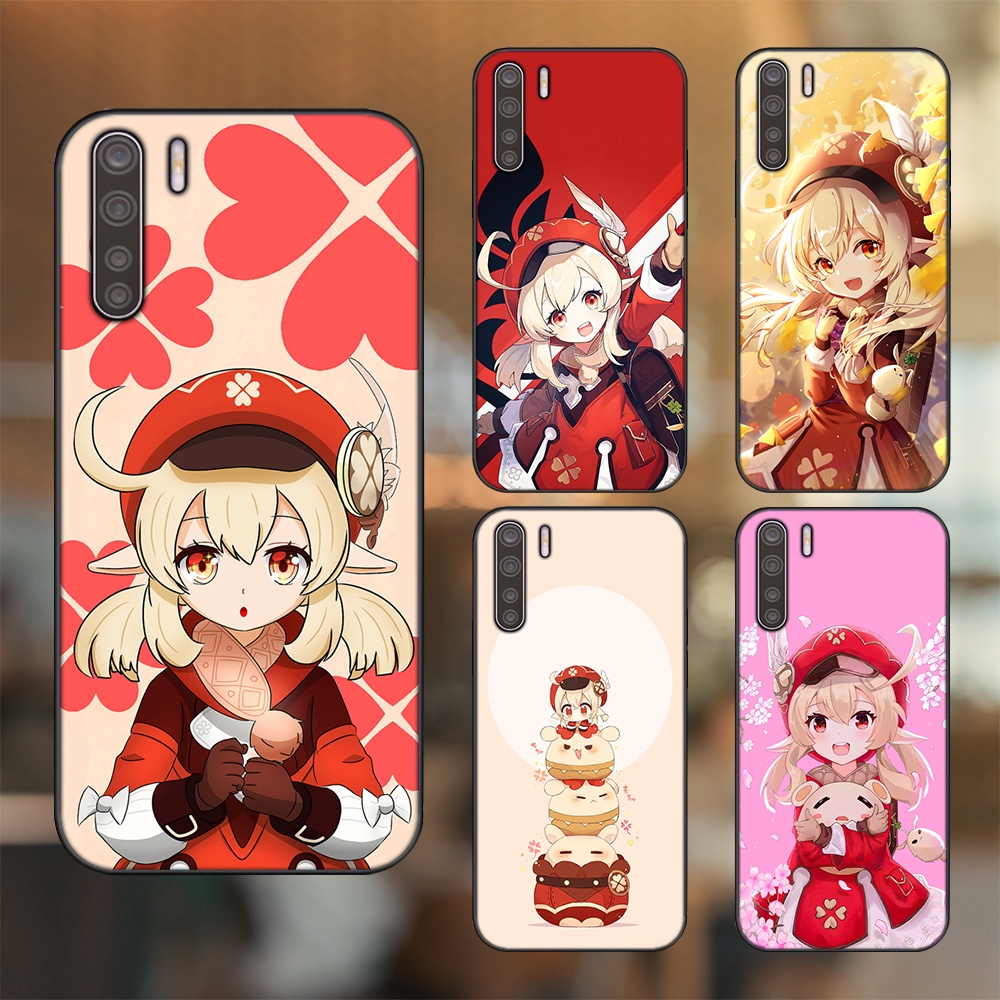 Ốp lưng Oppo A91, Reno 3 viền đen in hình Klee Genshin Impact