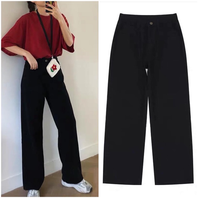 Quần Tây Ống Rộng Co Giãn Thời Trang UNISEX Nam Nữ (Có Ảnh Thật)