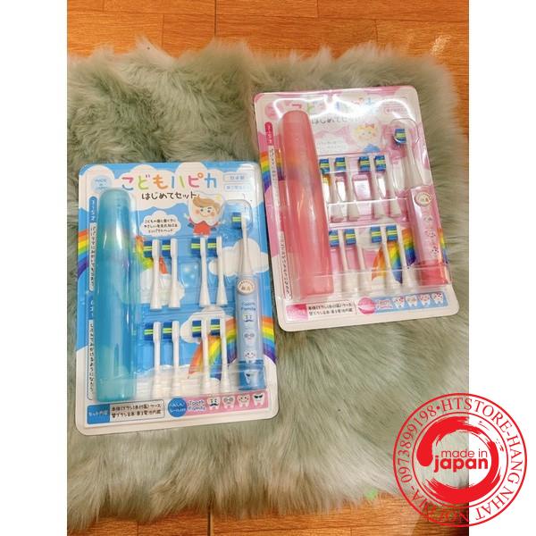 [Hàng_Nhật]Bàn chải đánh răng điện Tooth Family Nhật Bản dành cho các bé 1 bàn chải điện 8 đầu bàn chải để thay