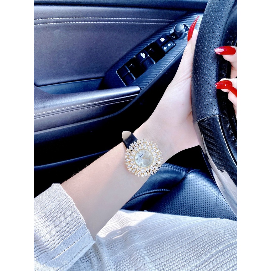 Đồng hồ đeo tay nữ, đồng hồ nữ chính hãng GULENA dây da, full hộp cao cấp, mặt đính kim cương nhân tạo, siêu sang chảnh