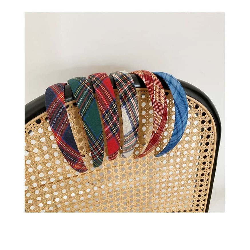 Bờm cài tóc bọc vải caro cực xinh HOT TREND