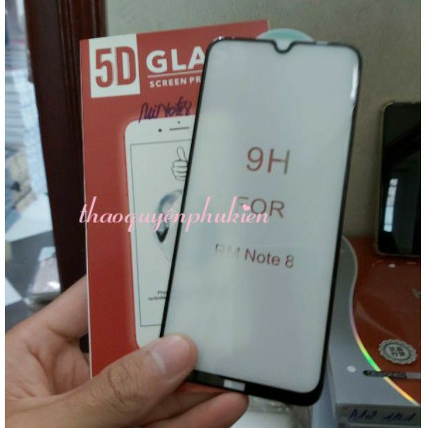 Kính cường lực cho xiaomi redmi note 8 hiệu Glass 5D xịn full keo màn hình