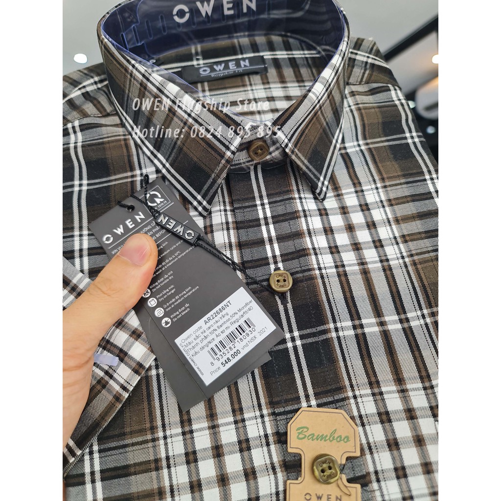 OWEN -  Áo sơ mi cộc tay sợi Tre - Mã AR22686NT - OWEN Flagship Store