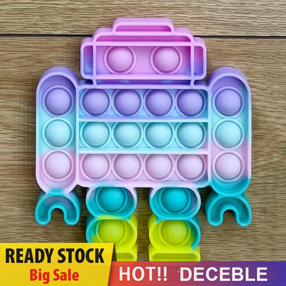 Pop It Fidget Đồ chơi Robot Push Bubble Fidget Sensory Đồ chơi Stress Relieve Đồ chơis Rainbow Macaron