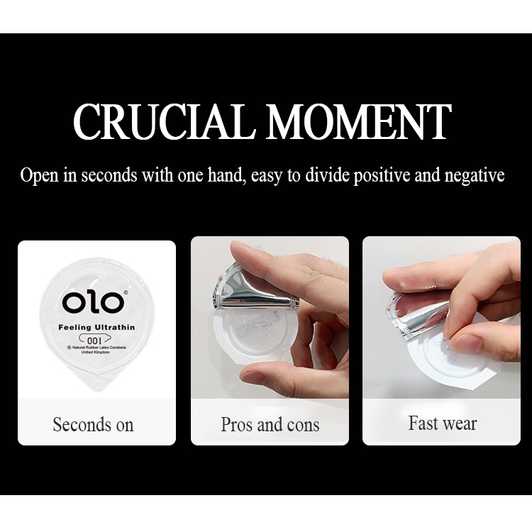 Hộp 10 cái bao cao su OLO 0.01 siêu mỏng kéo dài thời gian QH - lovetouch