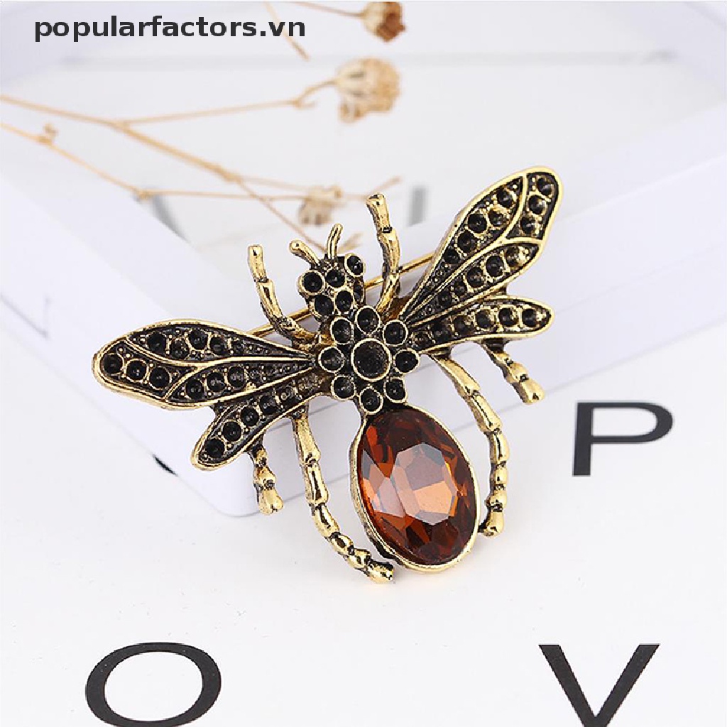 Ghim cài áo hình chuồn chuồn đính đá phong cách retro