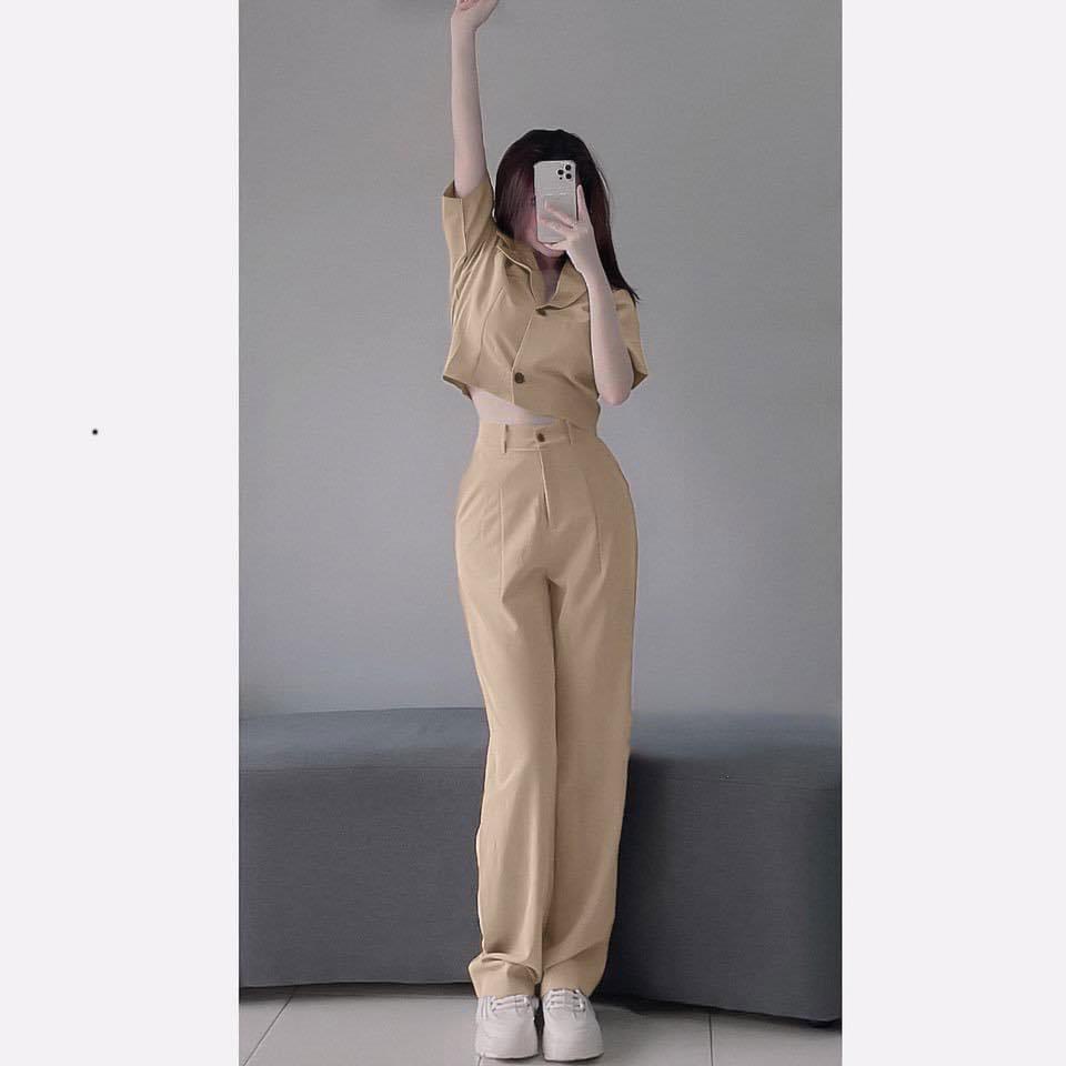 Quần ống rộng suông khóa trước thương hiệu Banamo Fashion 933