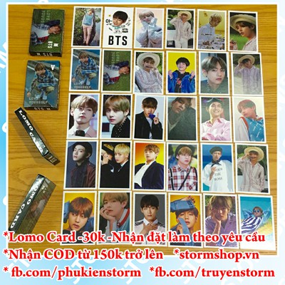 Lomo card BTS -30 hình kích thước 5,8cmx8,8cm .Combo 2 hộp--Nhận làm theo yêu cầu