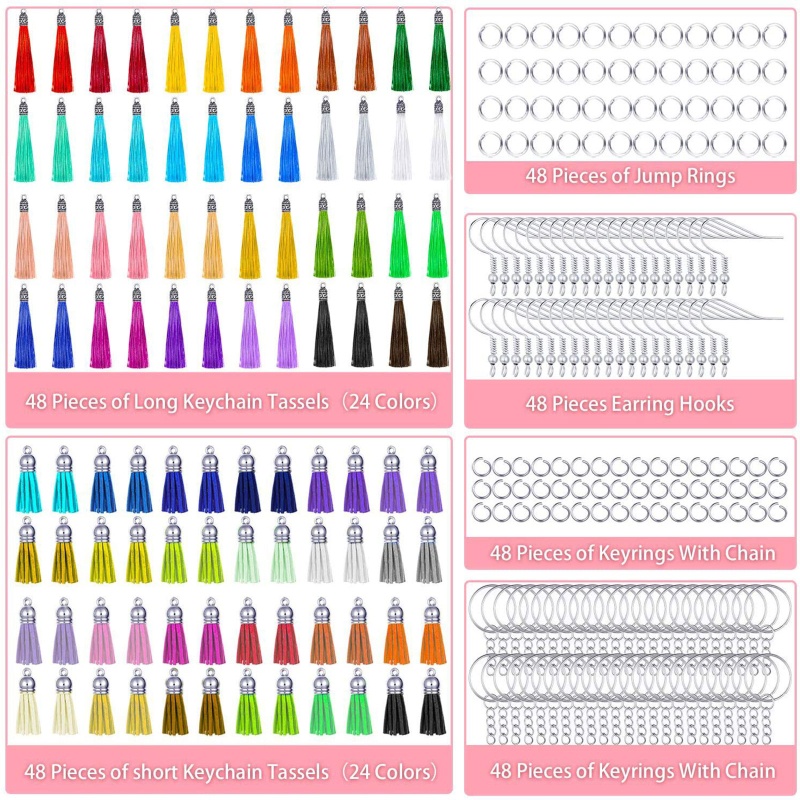 Flgo Bộ Trang Sức Tua Rua Móc Chìa Khóa Và Nhẫn Nhảy