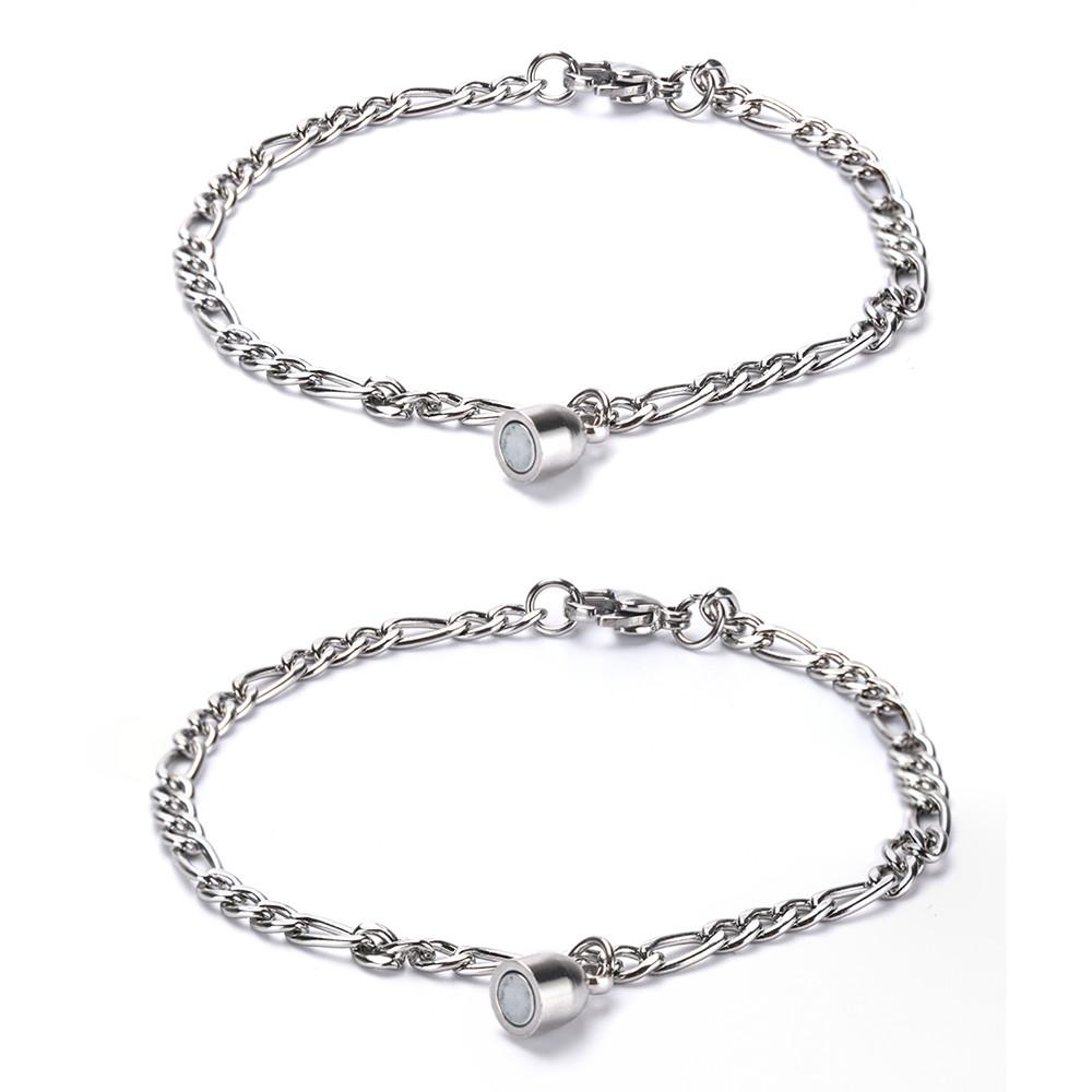 Set 2 Vòng Tay Đôi Bằng Inox Có Thể Điều Chỉnh Kích Thước