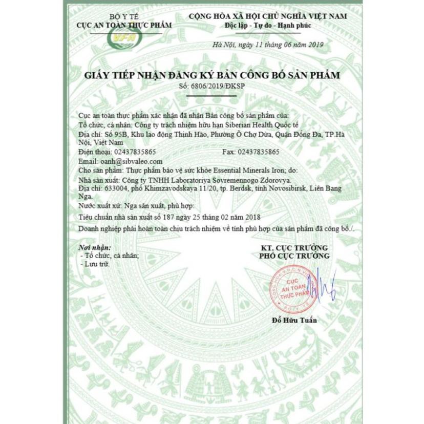SBR Viên sắt Essential Minerals Iron Siberi Nga 60v