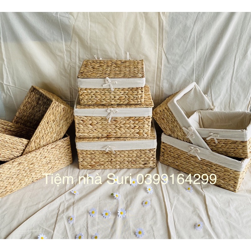 Khay lục bình size S ⚡ RẺ VÔ ĐỊCH ⚡ Khay lục bình thiết kế đẹp mắt, đan thủ công tỉ mỉ chắc chắn, kích thước 33x22xH15cm
