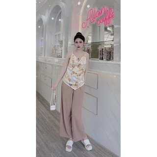 Đồ bộ mặc nhà, đồ ngủ nữ lụa mango, áo cổ đổ phối quần lụa mango, quần có túi