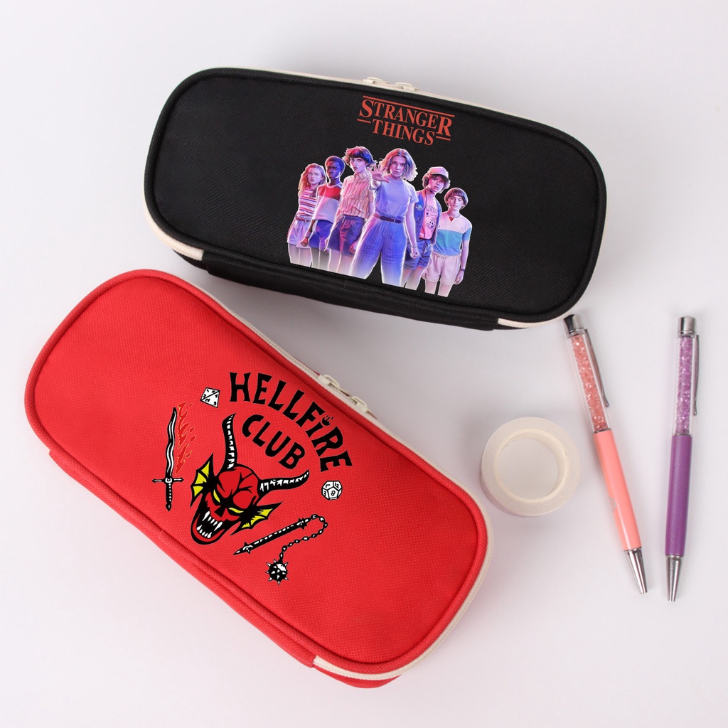 Hộp Đựng Bút Chì Đa Năng Sức Chứa Lớn In Họa Tiết Stranger Things 4 HELLfire club Cho Học Sinh