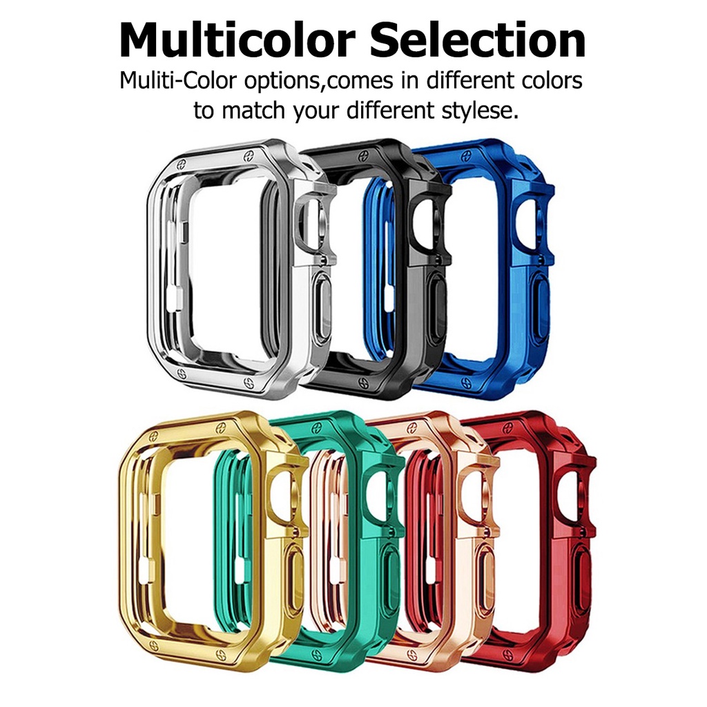 Ninki Ốp Bảo Vệ Viền TPU Mềm Mạ Điện Chống Sốc Cho Apple Watch Series 8/7 41mm 45mm