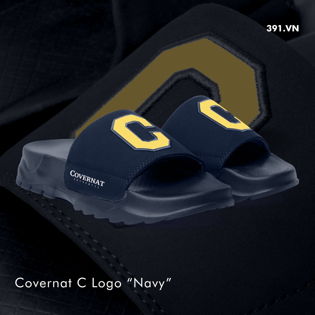 Dép cao cấp unisex COVERNAT XANH VÀNG đế cao 4cm
