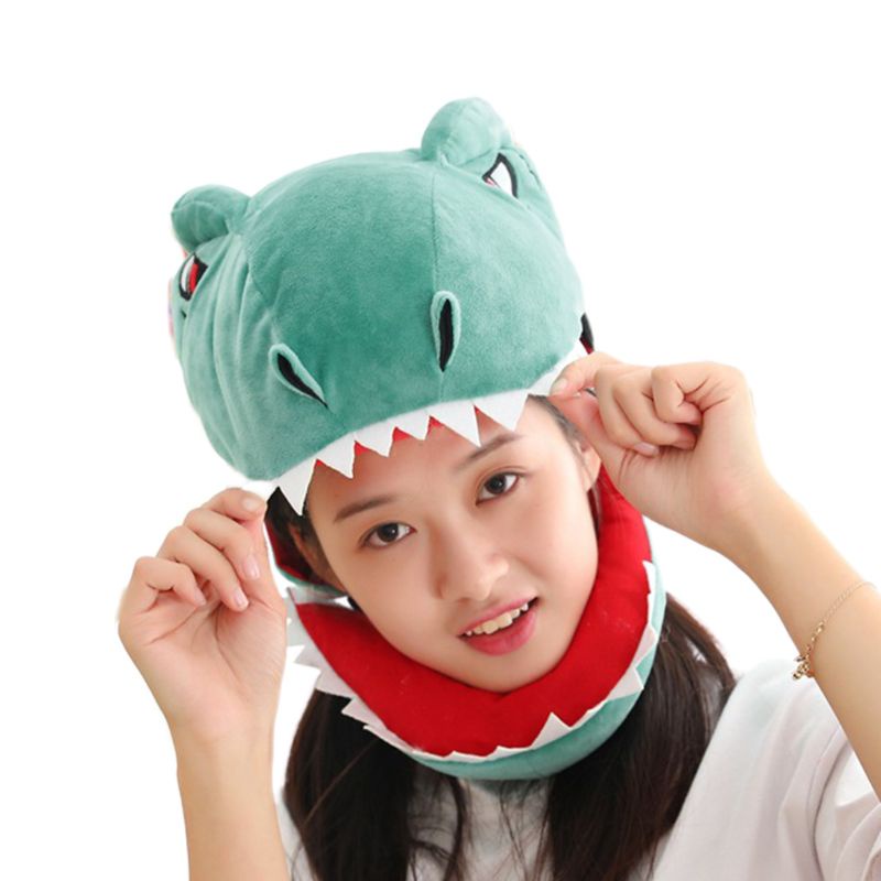 Mũ kiểu khủng long nhồi bông mềm mại phong cách Nhật Bản dễ thương thời trang mùa đông dành cho người lớn và trẻ em