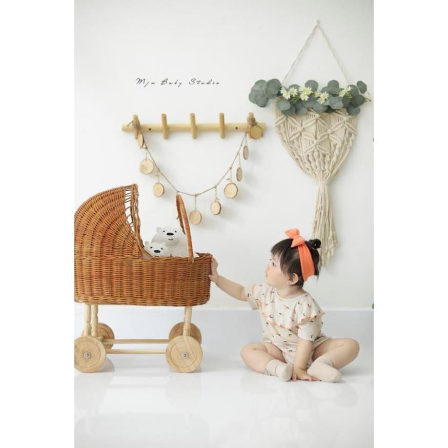 Props - Phụ kiện chụp hình siêu xinh cho các studio - Xe đẩy bằng mây Có ảnh thật
