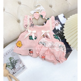 Bộ xô muslin siêu xinh cho bé gái 6-14kg