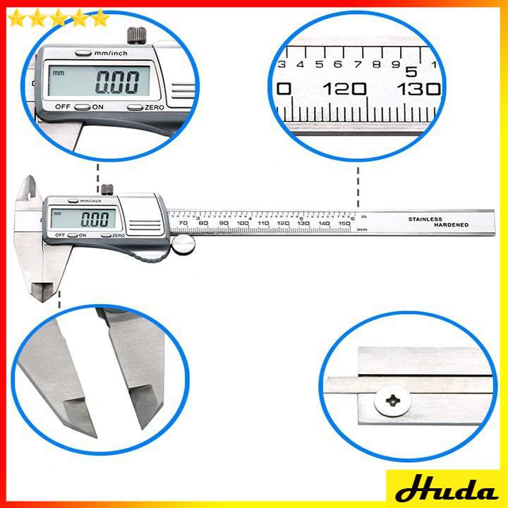 Thước kẹp điện tử thép inox 150 mm - Thược cặp điện tử đo cơ khí Loại Tốt  -  đồ làm mộc