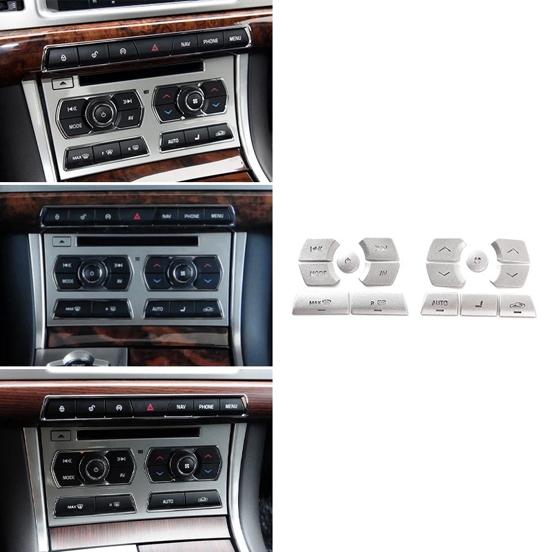 Bộ 15 Miếng Dán Nút Điều Khiển Máy Điều Hòa Đa Phương Tiện Cho Jaguar XF 2012-2015