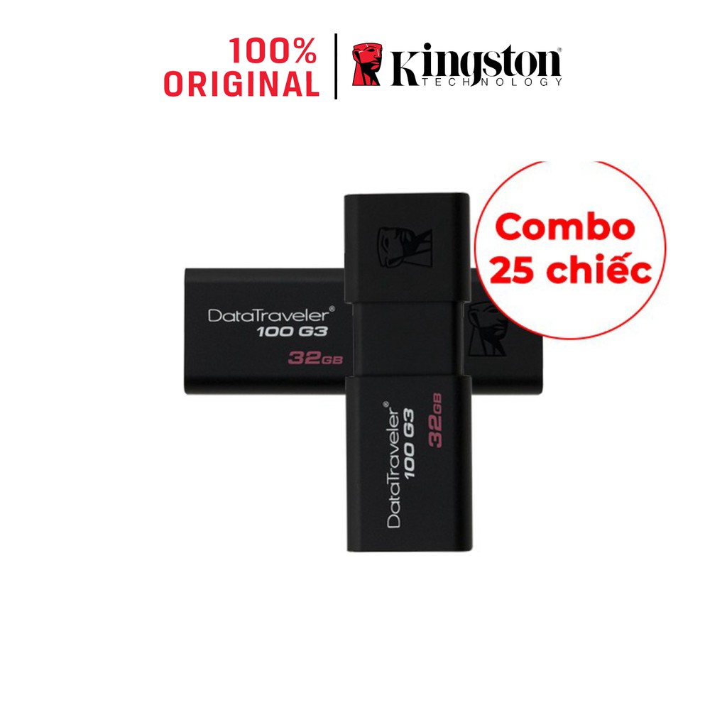 Combo 25 Chiếc USB Kingston DT100G3 32G nắp trượt - bảo hành 5 năm - Nguyên hộp