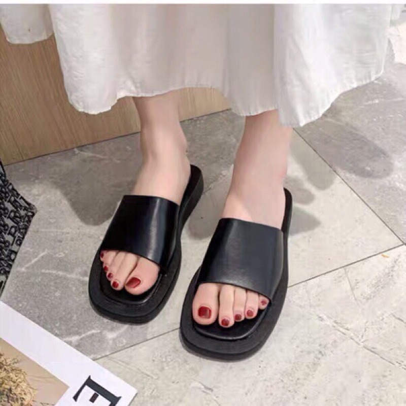Dép nữ quai ngang mũi vuông dáng Hàn Quốc sale 35k