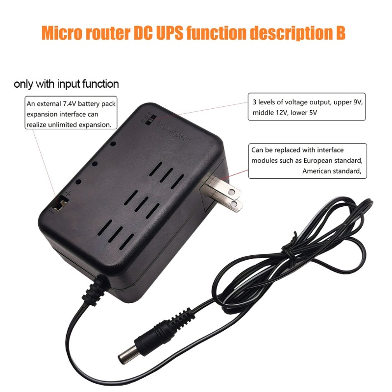 Sạc Dự Phòng 4000mah 5v 9v 12v 1a 5.5x2.1mm Cho Camera Ip Router Không Dây