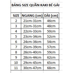 QUẦN LEGGING KAKI THUN CHO BÉ GÁI