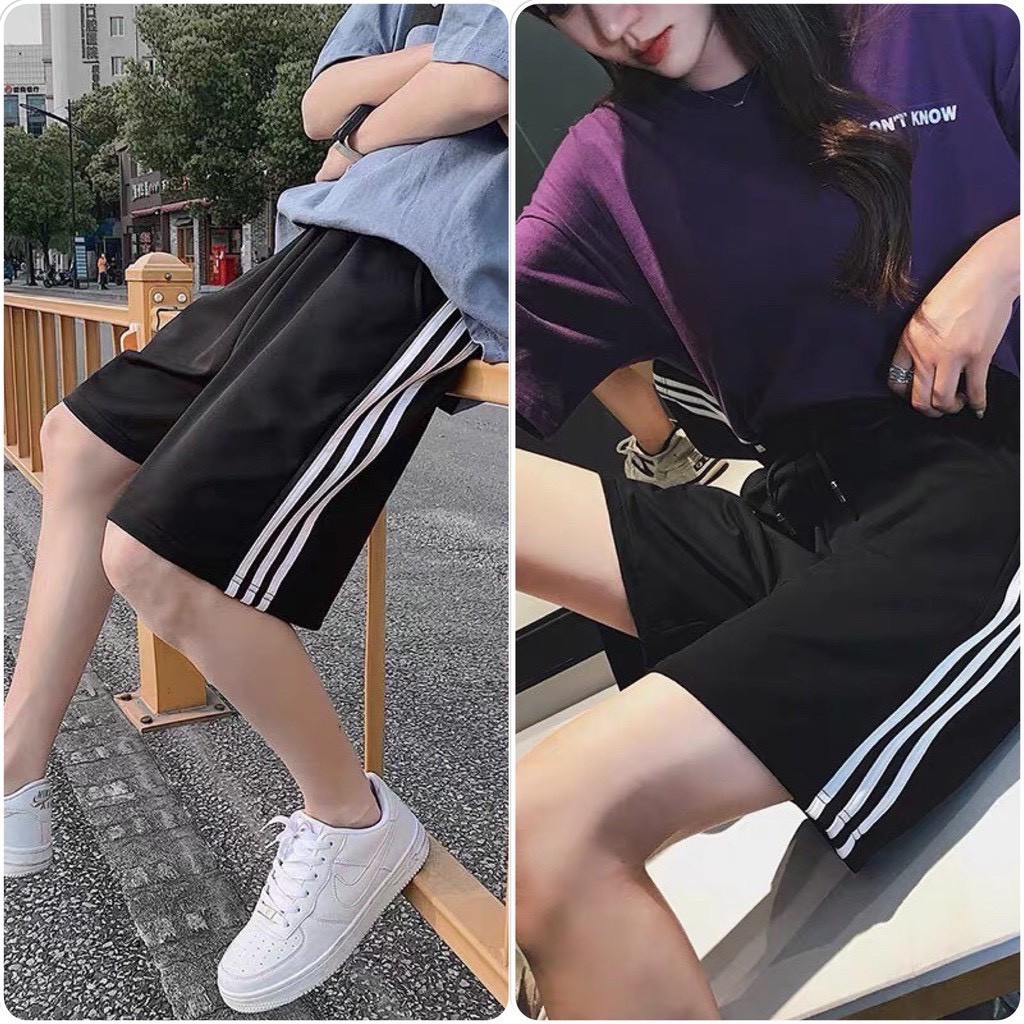  QUẦN 3 SỌC LỬNG THỂ THAO / QUẦN SOOC 3 VIỀN SỌC UNISEX_MOONUNISEX | BigBuy360 - bigbuy360.vn