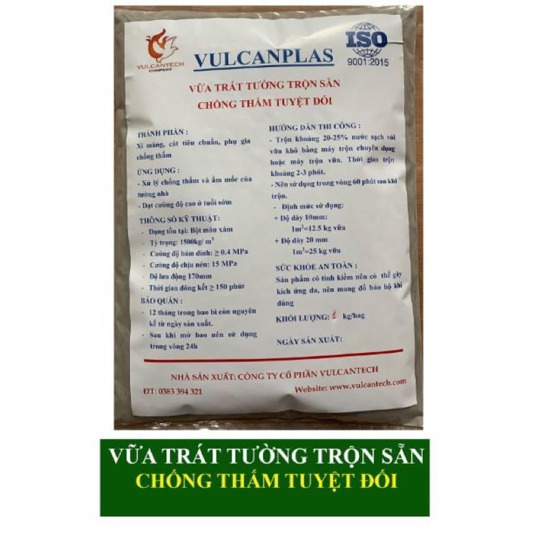 VỮA TRÁT TƯỜNG TRỘN SẴN CHỐNG THẤM HIỆU QUẢ - Vulcantech Việt Nam