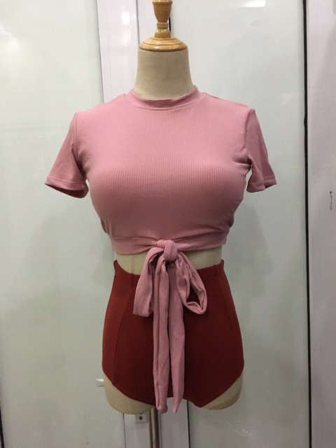 CÓ SẴN BIKINI đồ bơi nữ thun gân màu hồng