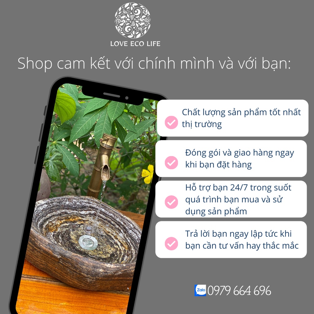 Lavabo chậu đá cuội tự nhiên
