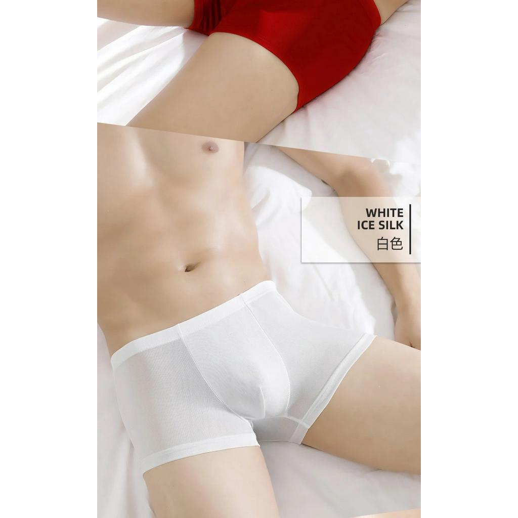 Quần lót boxer thoáng khí màu trơn gợi cảm cho nam