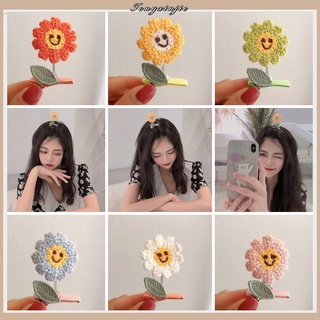 Kẹp tóc ba chiều màu kẹo in hoa hướng dương kiểu hoạt hình phong cách Hàn Quốc đáng yêu cho bé