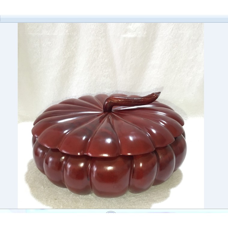 KHAY ĐỰNG BÁNH MỨT KẸO GỖ HƯƠNG NGUYÊN KHỐI QUẢ BÍ SIZE TO