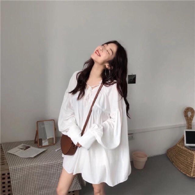 Áo babydoll form rộng oversize giấu quần ulzzang hottrend hottrend