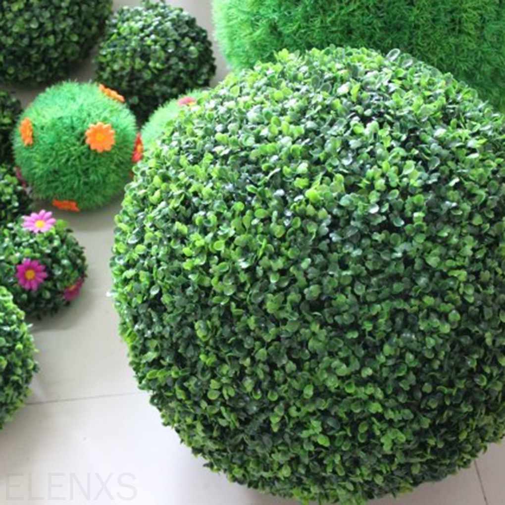 Simulate Green Grass Ball Artificial Grasses Plastic Green Plant Fake Flowers Home Garden Decoration ELEN