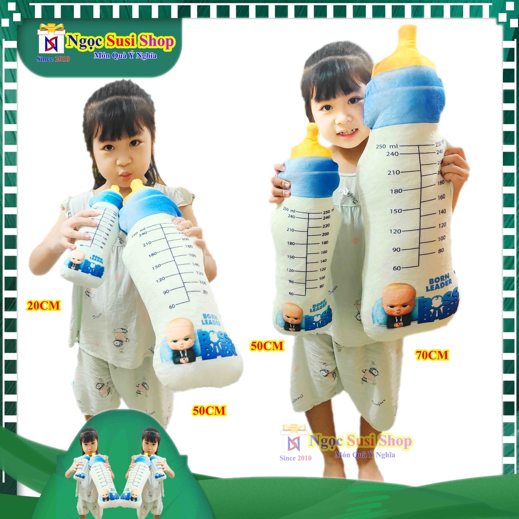 GẤU BÔNG Gối Ôm Bình Sữa 3D SIZE 50cm Cao Cấp