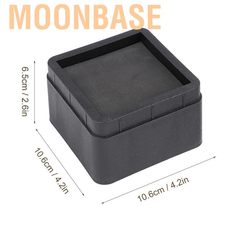 Moonbase 4-piece black bed lifts or furniture elevators  durable stackable Black square 2 &quot;furniture legs Floo