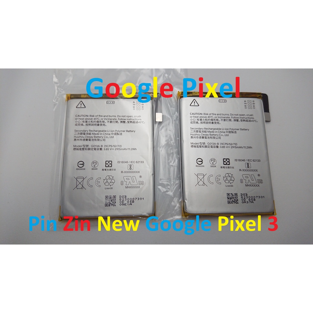 PIN ZIN NEW-ORIGINAL BATTERY GOOGLE PIXEL 3 : G013A-B